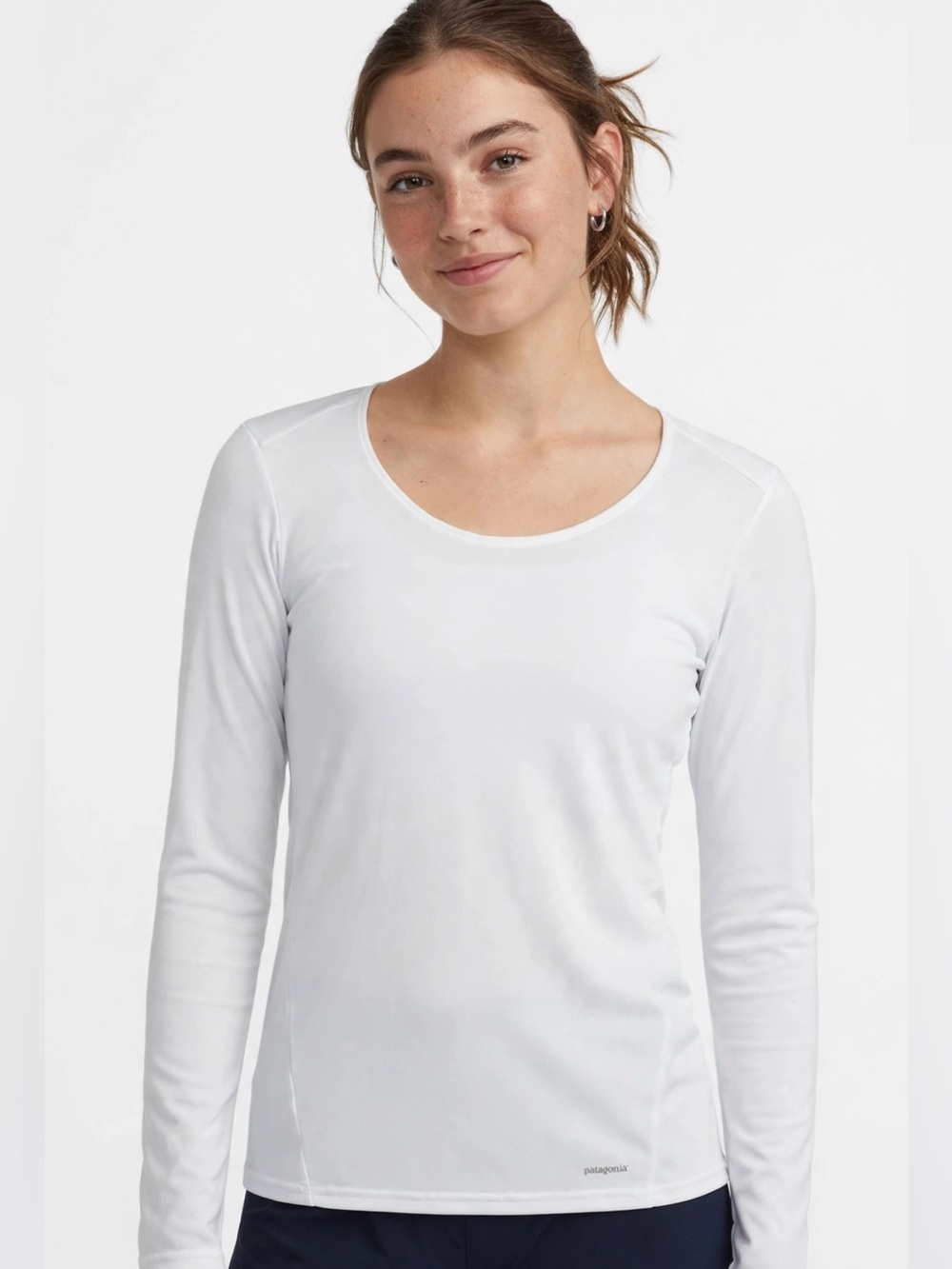Patagonia || Capilene 1 Silkweight Long Sleeve Base Layer Shirt White Small